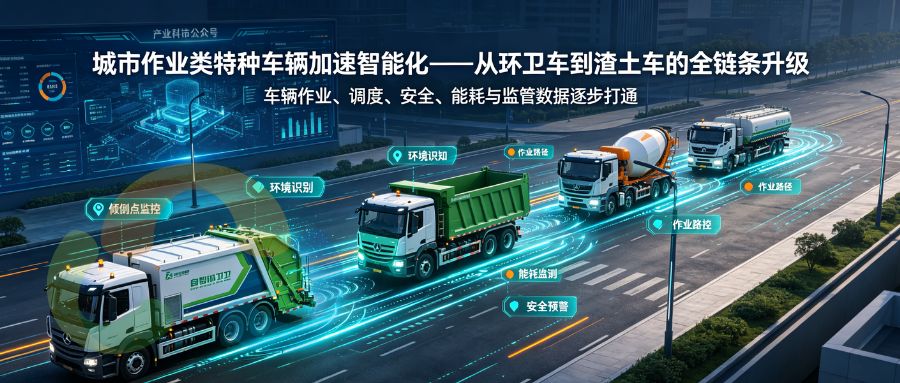 城市作业类特种车辆加速智能化——从环卫车到渣土车的全链条升级